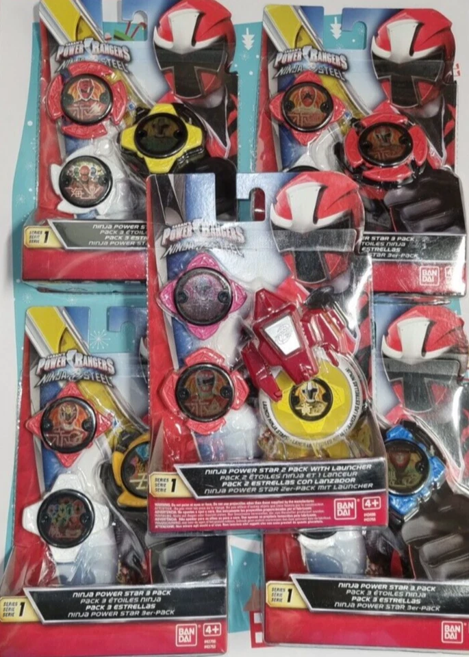 POWER RANGERS NINJA STEEL - NINJA POWER STAR PACK or SET WITH LAUNCHER - BANDAI