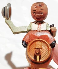 Vintage Anri Mechanical Wine Bottle Stopper Cork Hat Tipper Head Bower on Keg