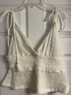NWT Roxy White Tank Top Size Small Simple Blossom