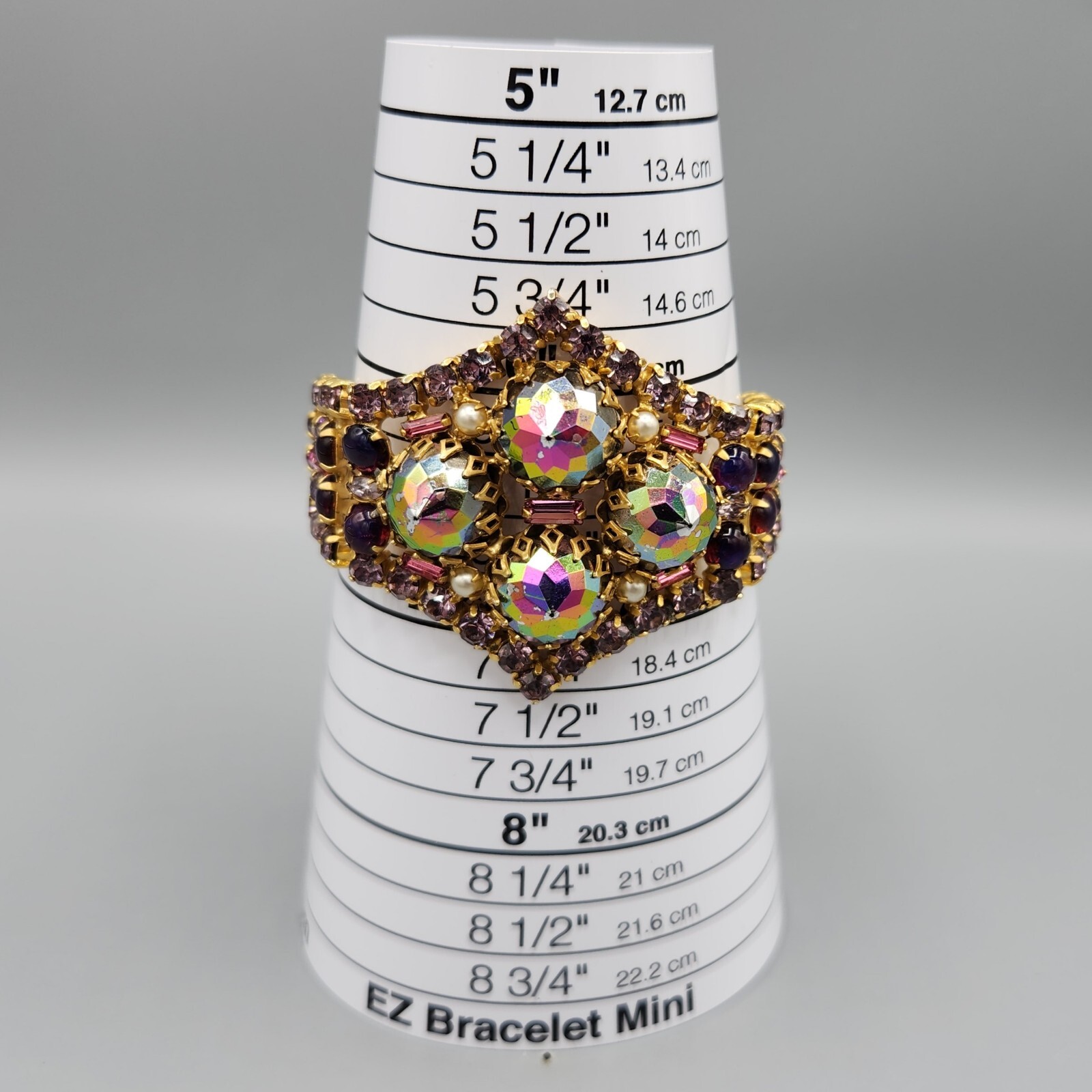 Unsigned Designer Vitrail Watermelon Rhinestone D… - image 7