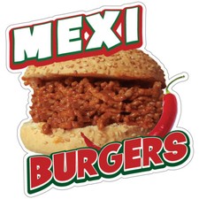 Mexi Burgers Decal Concession Stand Food Truck Sticker