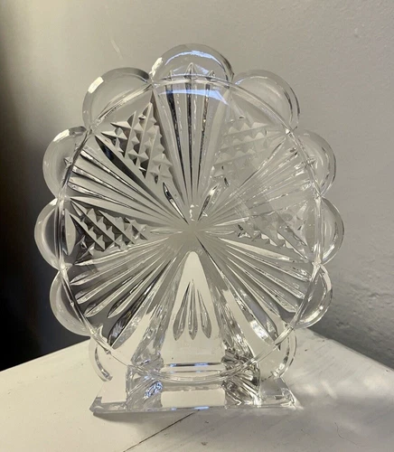 Vintage Waterford Peacock Plume Desk Paperweight Signed