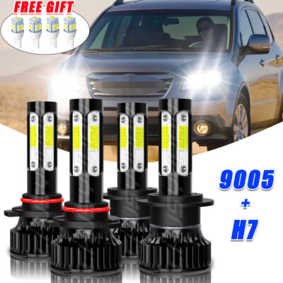 9005 H7 For Subaru Tribeca 2008-2014 LED HEADLIGHT High Low Beam Bulbs White Kit
