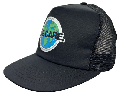 Vintage Safety Kleen Hat Cap Snap Back Black Mesh Trucker We Care We ...
