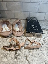 CAPEZIO CHILD BALLET SLIPPERS SHOES NOS NIB PINK SPLIT-SOLE FABRIC SZ 3.5 W