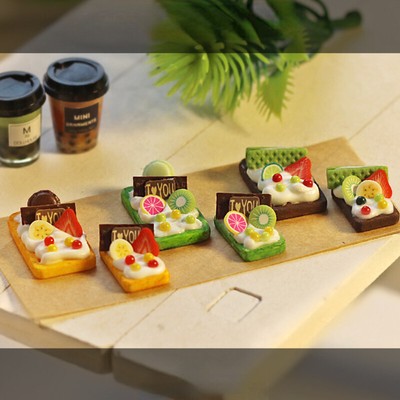 3Pcs Fresh Fruit Salad 1:12 Scale Dollhouse Miniatures Food Kitchen Accessories