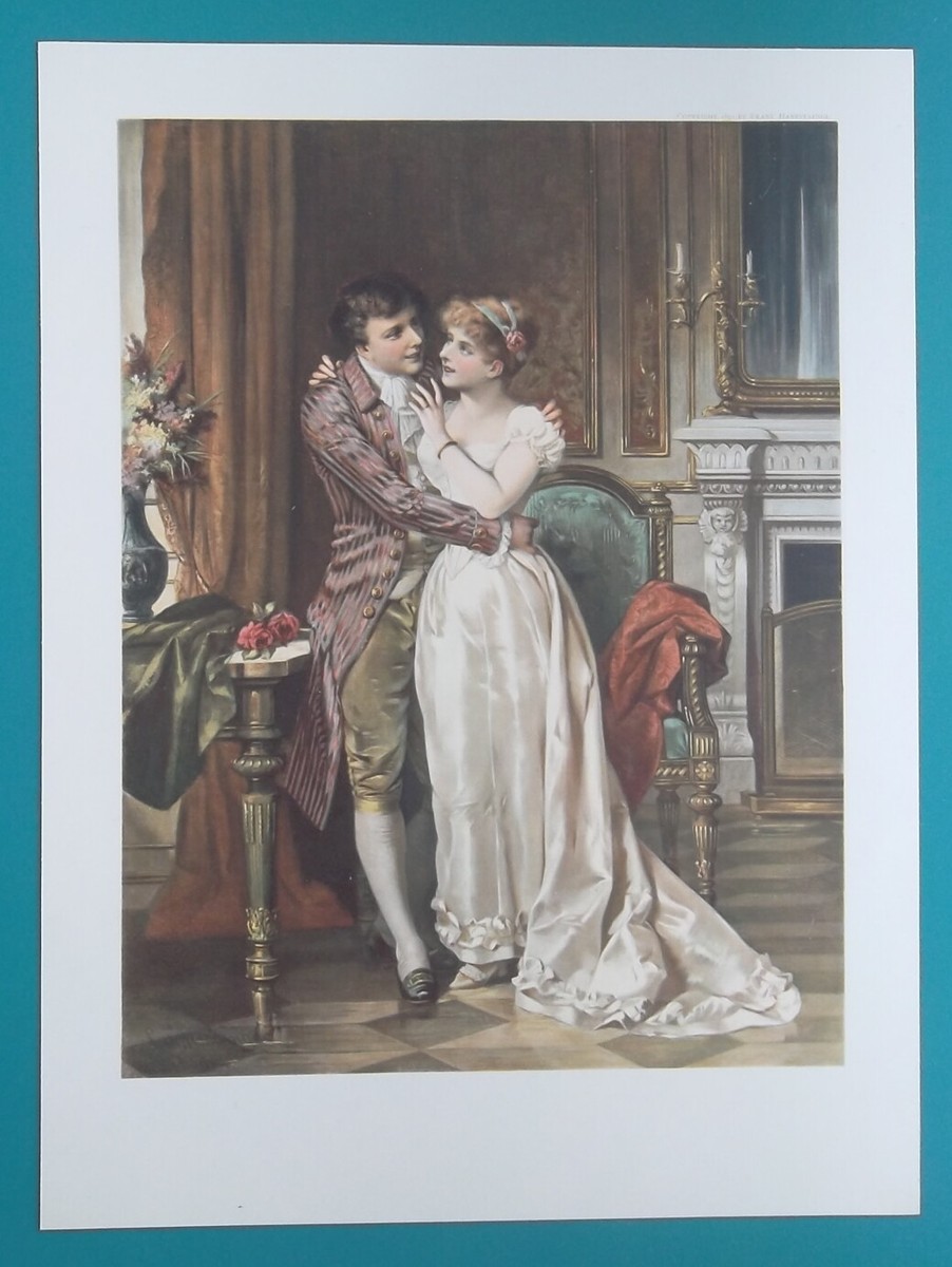VICTORIAN LOVE Lovers' Secret - 1893 SUPERB Color Litho Print | eBay