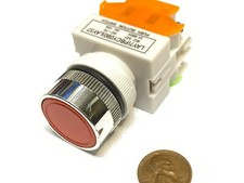 1 Piece RED Latching PUSH BUTTON SWITCH normally open closed 22mm on off E37