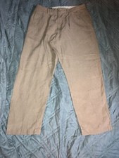 VTG Polo Ralph Lauren Beige Brown Tan 100 Linen Pants Sz 36 x 32