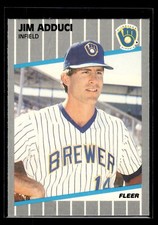 1989 Fleer #176 Jim Adduci Milwaukee Brewers Pack Fresh Mint+