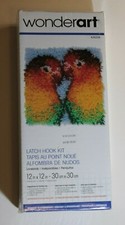 Wonderart Latch Hook Kit 12"X12" Lovebirds-NIP, Beginner to Intermediate Crafts