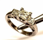 18K White gold 1.28ct princess diamond VS2 H AGS certified engagement ring 5.1g — photo 1