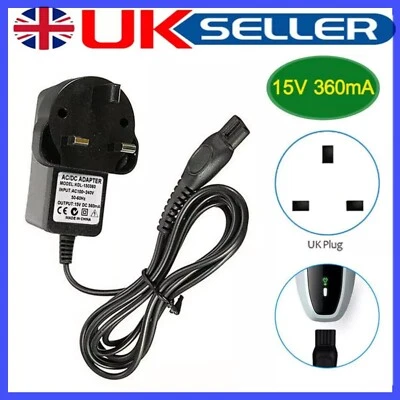 For Philips Shaver Series 3000 HQ8505 15V UK Plug Power Charger Lead Cord AC/DC
