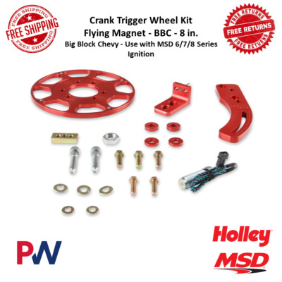 MSD 8'' Crank Trigger Wheel Kit Flying Magnet Red For Big Block Chevrolet / GMC