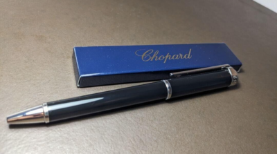 Chopard classic Black/Silver Twisted Ballpoint Pen (No Box) wz