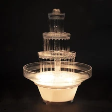 Lighted Plastic Water Fountain for Weddings, Garden, Home, Office, or Cake