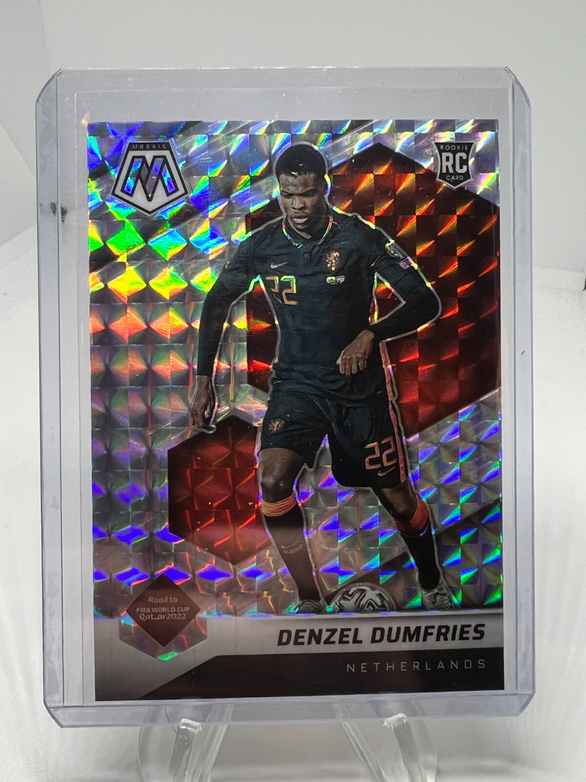 2021-22 Mosaic FIFA Road World Cup Silver Prizm #171 Denzel Dumfries RC