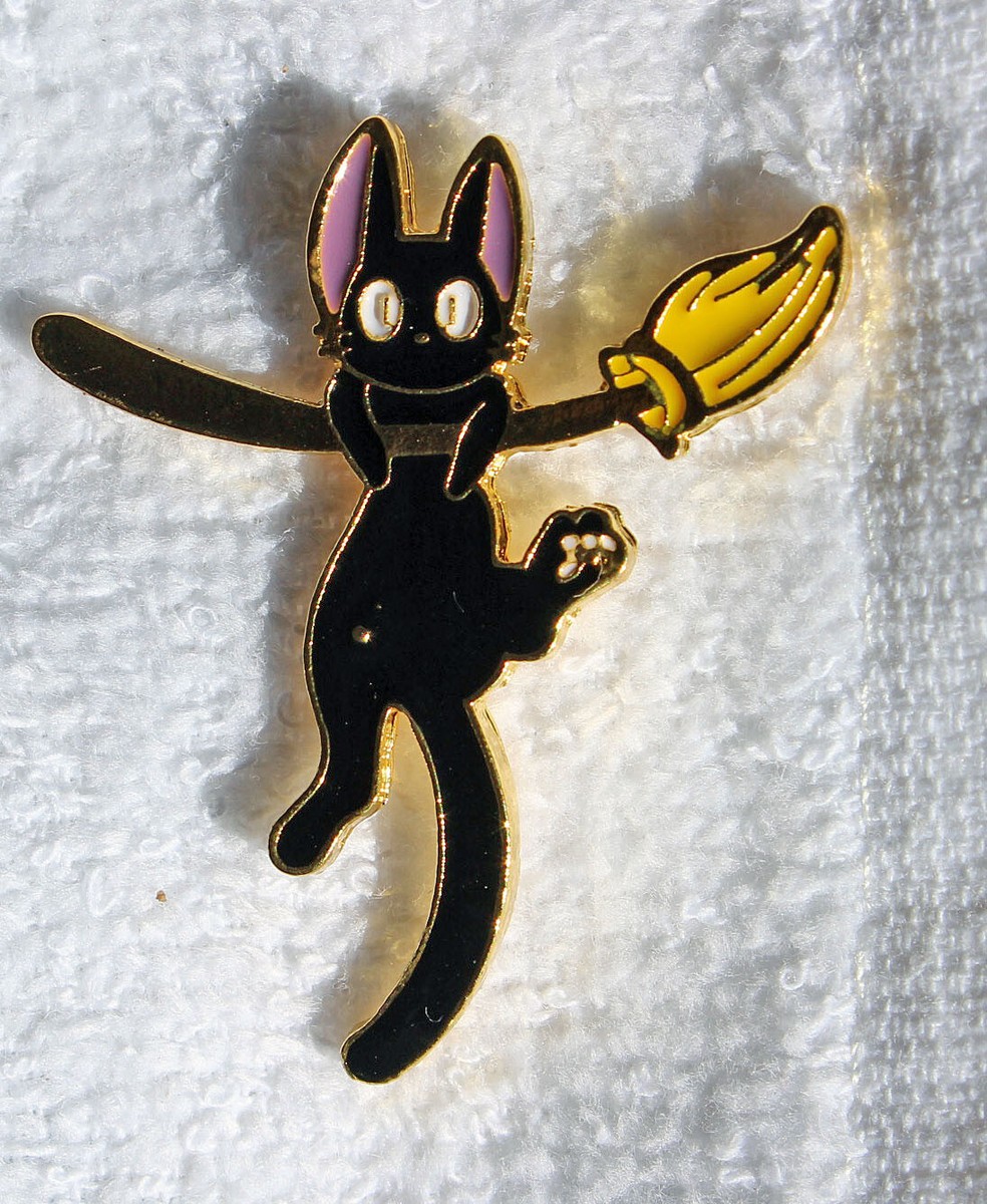 Anime Totoro Black Cat and Broom Enamel Pin New | eBay