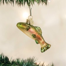 OLD WORLD CHRISTMAS MINI TROUT FISH GLASS CHRISTMAS ORNAMENT 12268
