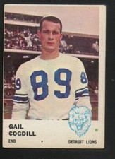 1961 Fleer Football Card #83 Gail Cogdill-Detroit Lions Ex Card