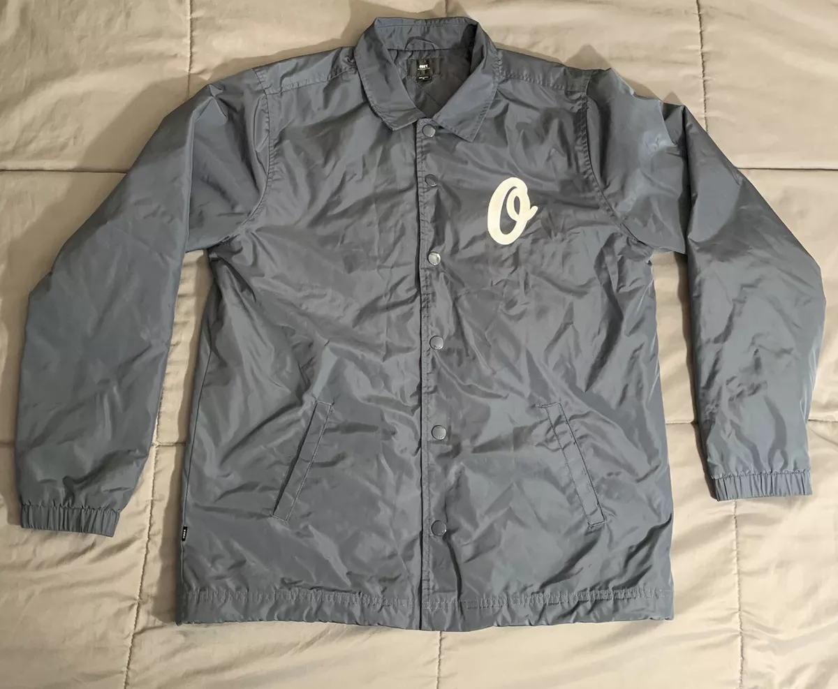 Obey SANDERS COACHES Jacket Dusty Navy Applique Logo Light