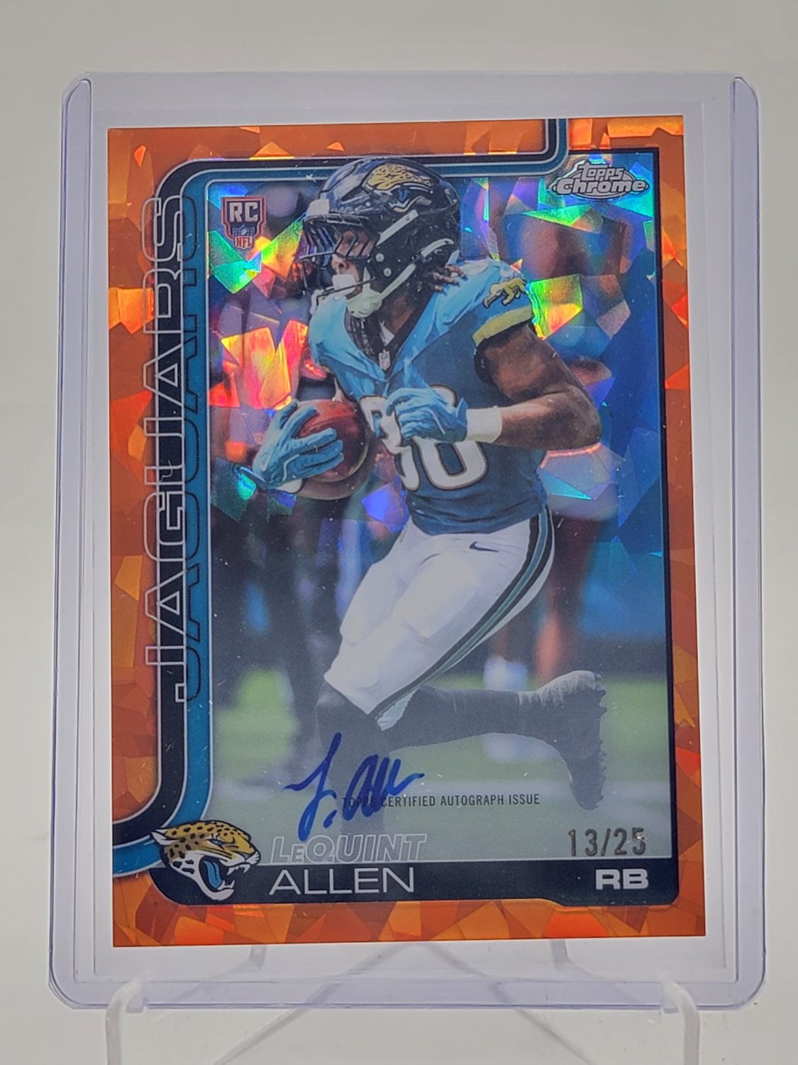 LeQuint Allen Topps Chrome Sapphire Edition Rookie Autographs #RALEA Orange