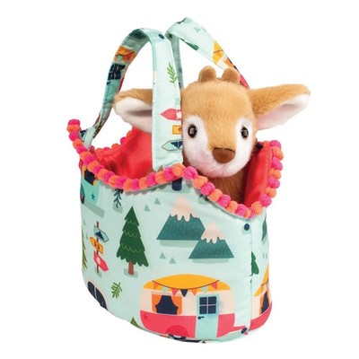 NEW Douglas Camping Sassy Sak w/ Fawn Plush Stuffed Animal Pouch Purse FREE SHIP