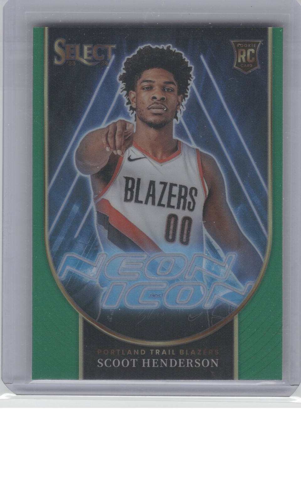 2023-24 Panini Select #7 Scoot Henderson Neon Icon Green Prizms B21R2C73