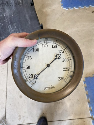 #ad #ad LARGE Vintage Foxboro Model A Boiler Pressure Gauge Steam Punk 9” Antique $200.00