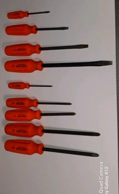#ad RARE NOS CRAFTSMAN PROFESSIONAL ORANGE 9 pc SCREWDRIVER SET UNUSED USA $294.92