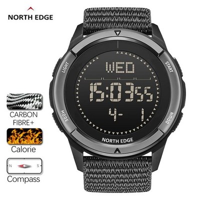 North Edge Alps Men s Digital Carbon Fiber Compass Military Waterproof Watch