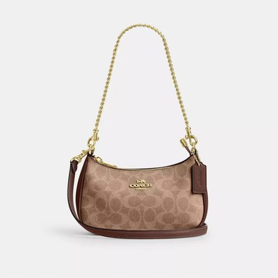 COACH Teri Mini Crossbody Bag Signature Canvas CW323 IMXHE Tan Brown Neu von JP