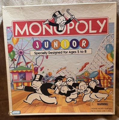 Parker Brothers Monopoly Junior Amusement Park Board Game 1995 Ages 5-8 Complete