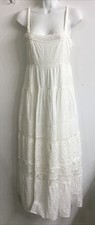 Love Shack Fancy Dress White Maxi Cotton Sleeveless Embroidered Tier Size 2