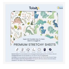 Dinosaur Crib Sheets for Boys, Ultra Soft Breathable Fitted Baby Sheets, 2