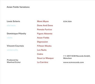 DOMINIQUE PIFAR LY (VIOLIN)/LOUIS SCLAVIS/VINCENT COURTOIS - ASIAN FIELDS VARIAT