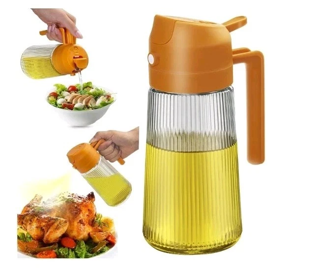 FEIOOD Ribbed Glass 16 Oz. Cooking Oil Dispensers. Pour & Spray (Set Of 2) NEW
Opens in a new window