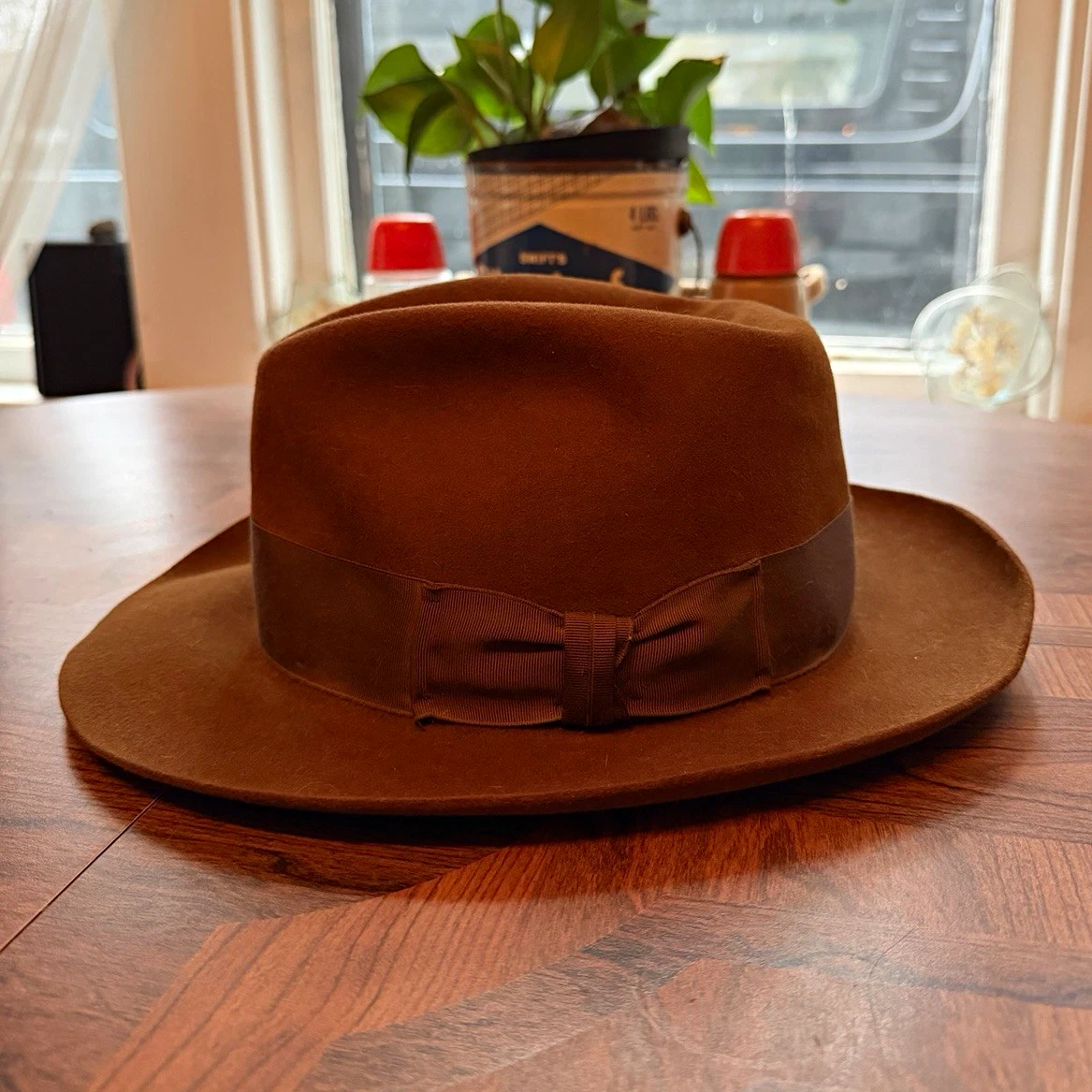 Sombrero de fieltro Stetson Temple Fedora marrón nugat 4X talla 7 3/8 para hombre