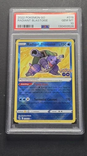 PSA 10 Radiant Blastoise 018/078 Pokémon GO 2022