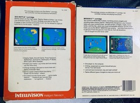 INTELLIVISION 2 GAME LOT MISSION X CIB & SEA BATTLE CIB VGC CLEANED & TESTED