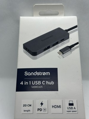 Sandstorm USB C Hub 4 in 1, 4K HDMI USB Hub Laptops Multiport Adapter mit 100W Max