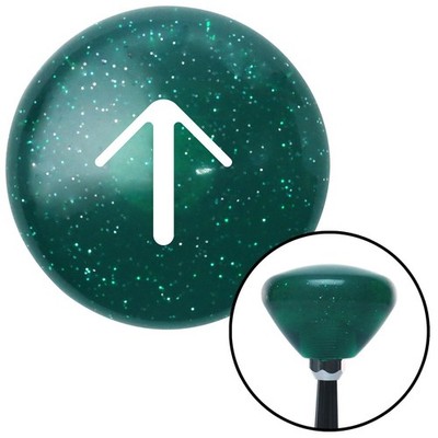 White Solid Pointing Arrow Up Green Retro Metal Flake Shift Knob M16x1.5 Insert