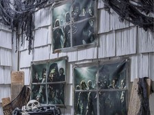 Zombies Halloween Window Door Curtain 2 Ft Scary Prop Creepy Indoor Backdrop New