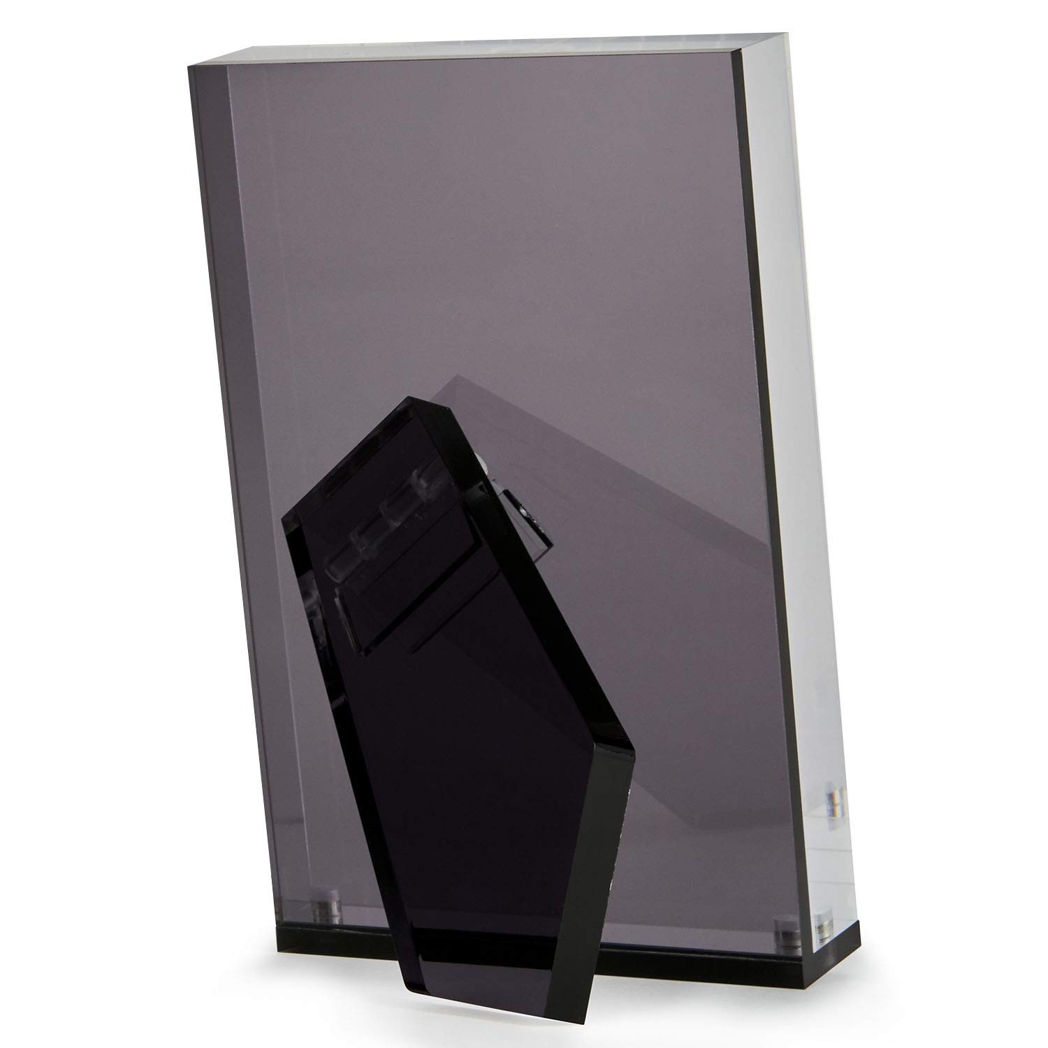 Design Vertical 5x7 Lucite Picture Frame, Durable 1 Inch Thick Clear Lucite &...