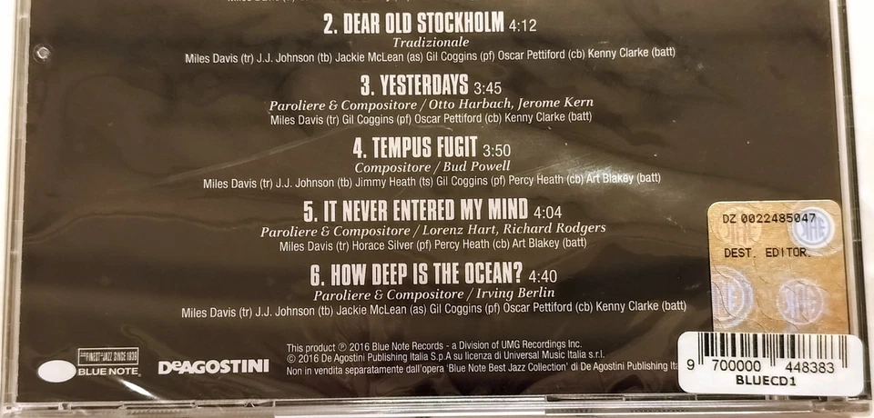 Miles Davis 1 Blue Note CD De Agostini Best Jazz Collection BLUECD1 New Sealed Foto 3 de 4
