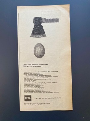 Elba-Werk Ettlingen Wenn Beton - dann mit Elba 1963 Vintage Ad Werbung Reklame