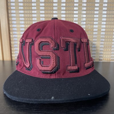 Hustle Carbon Elements  Maroon Adjustable Snapback Flat Bill Men Hat Cap