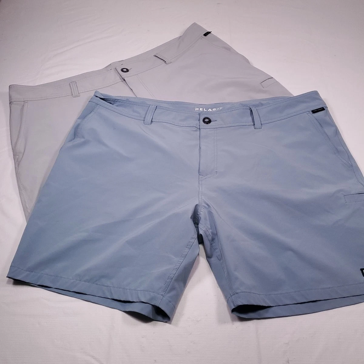 Pelagic Mens Shorts Lot 44 Blue Gray Performance Fishing Sailing Deep Sea