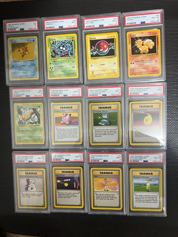 Pokemon Base Set Complete 102/102 PSA Graded Shadowless, 1st Edition ...