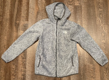 The North Face Girls Grey Osito Full Zip Fleece Hoodie Girls Size LG 14/16